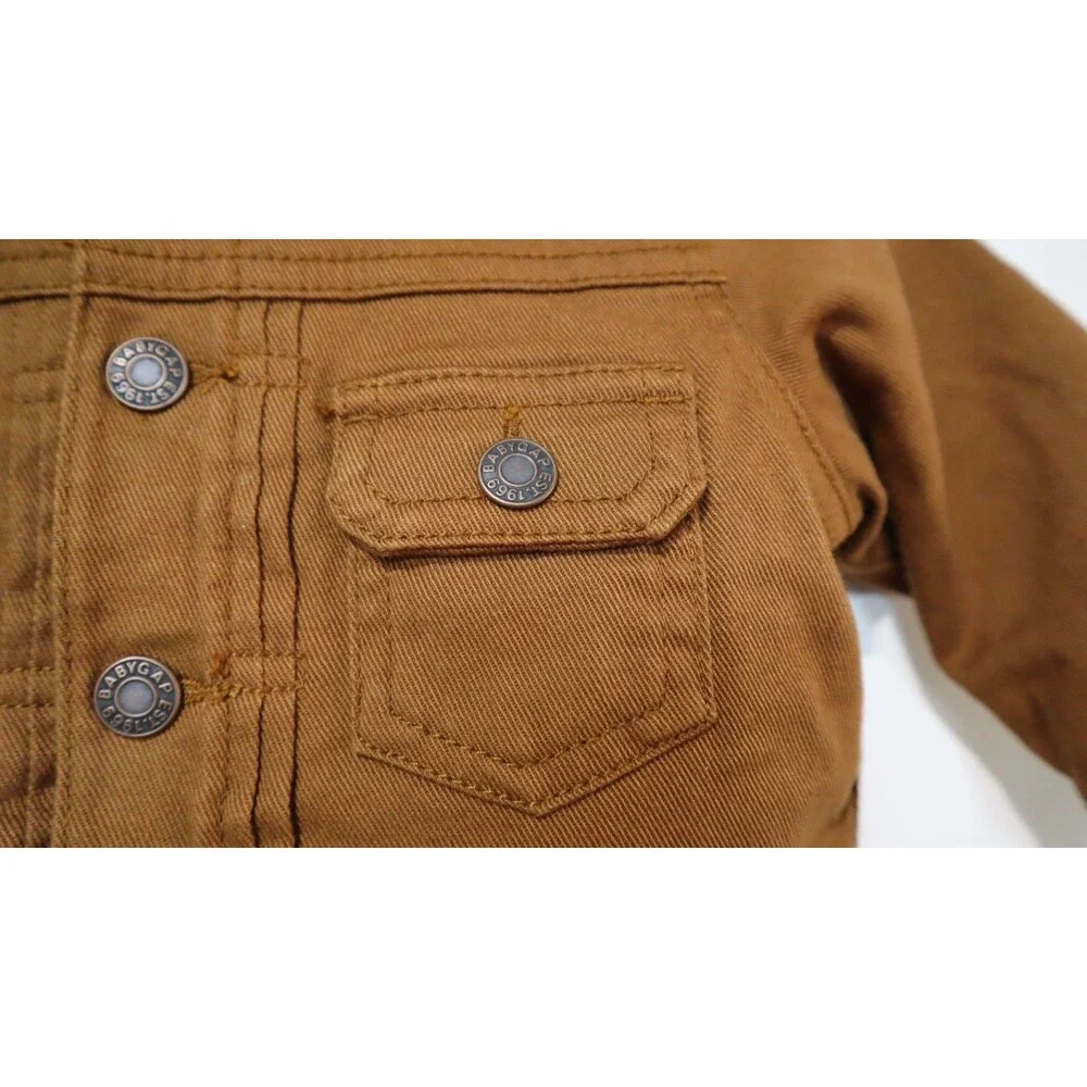 babyGap Sherpa Lined Corduroy Trucker Jacket Brown Western Baby 6-12 Months